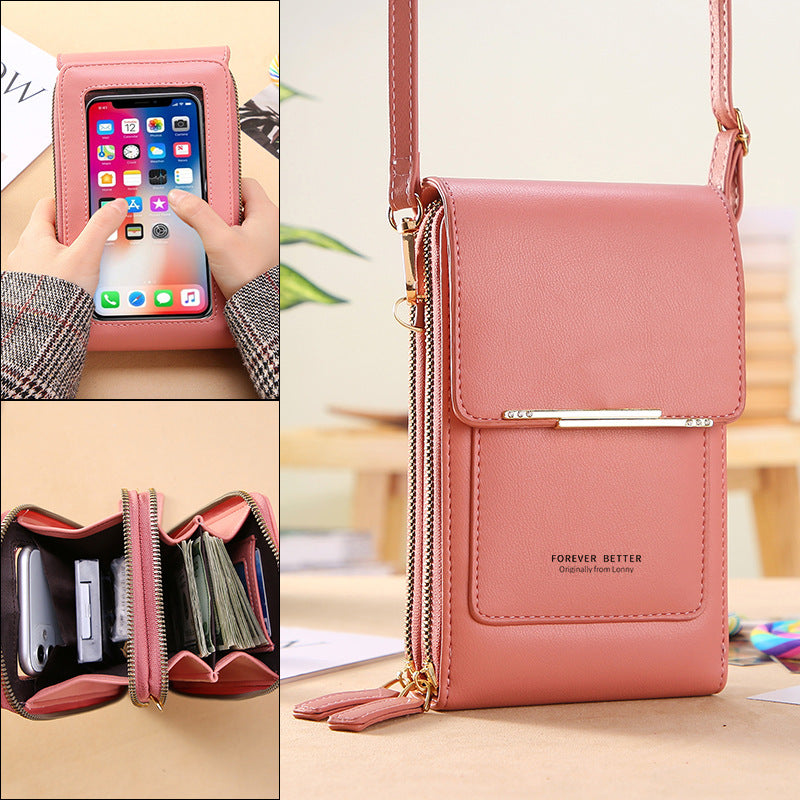 Anti-theft PU Leather Women Shoulder Mini Bag With Many Compartments