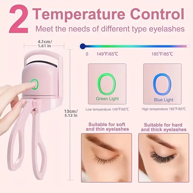 Rechargeable Electric Eyelash Curler: Quickly Create Natural, Long-Lasting Curls with 2 Temperature Modes!
