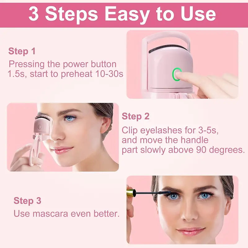 Rechargeable Electric Eyelash Curler: Quickly Create Natural, Long-Lasting Curls with 2 Temperature Modes!