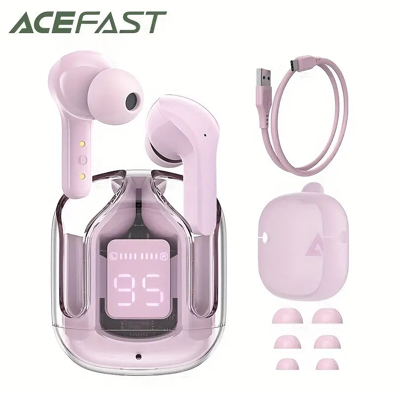 New Version Digital Transparent Wireless Headphones 5.3 Macaron In-ear Technology