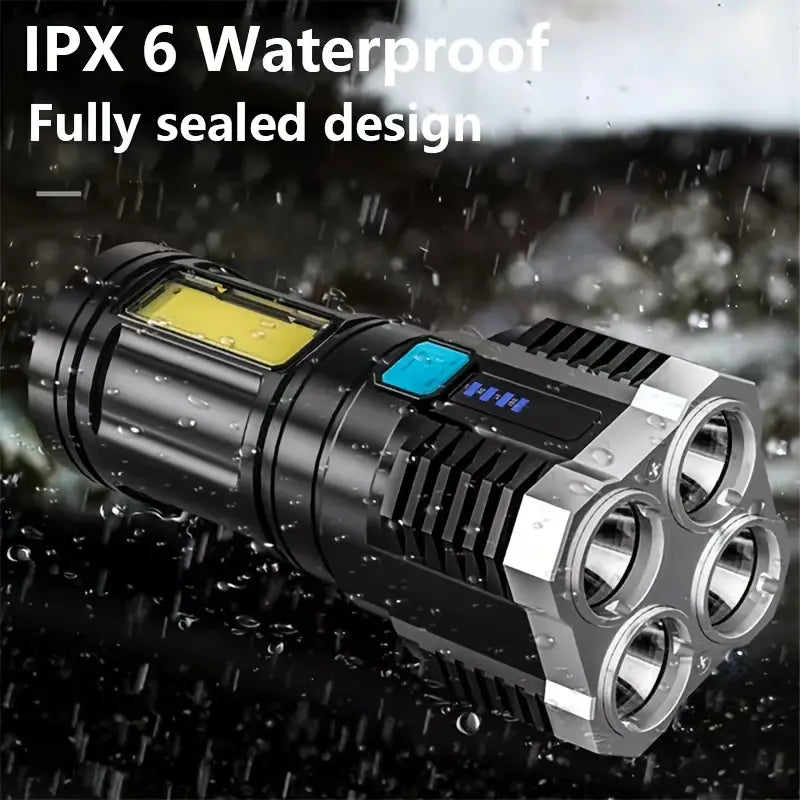Portable 4 LED flashlight for outdoor emergency use