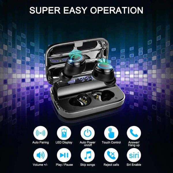 Smart Touch Bluetooth Earbuds With Power Bank