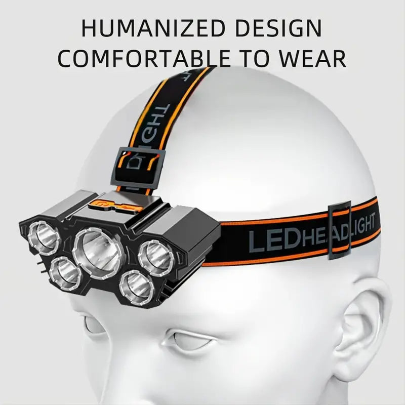 Multi-mode 5 LED headlight l Brighten Up Your Outdoor Adventures!