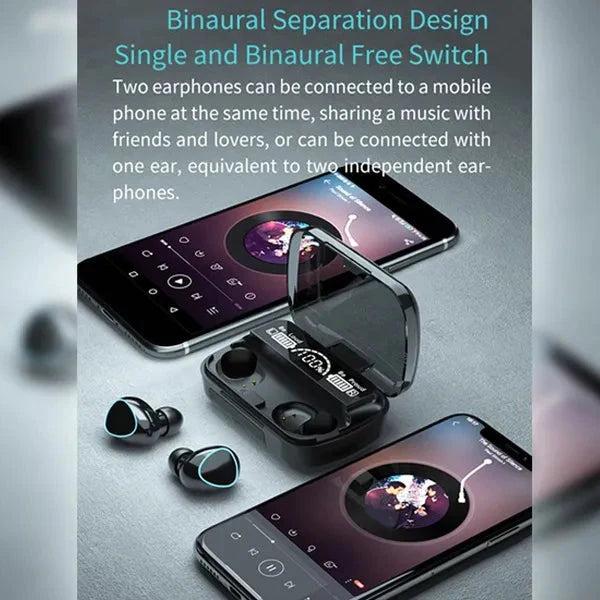 Smart Touch Bluetooth Earbuds With Power Bank
