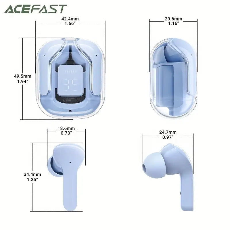 New Version Digital Transparent Wireless Headphones 5.3 Macaron In-ear Technology