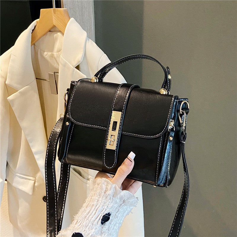 Luxury women's leather bag with many compartments