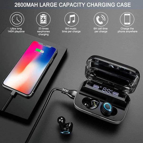 Smart Touch Bluetooth Earbuds With Power Bank
