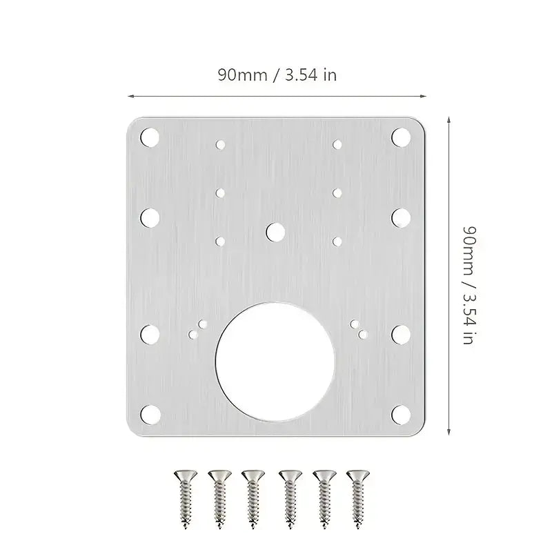 Stainless steel wooden cabinet hinge repair plate
