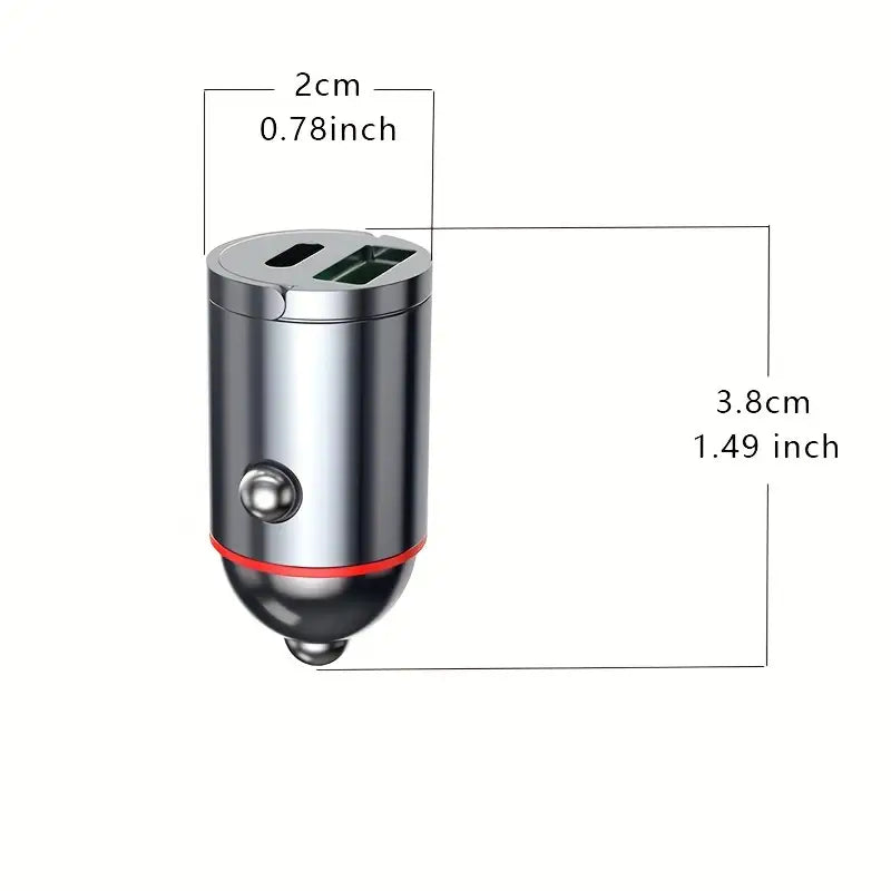 Car Charger, Car Multifunctional Mini Hidden Car Charger, PD30W+QC3.0 Fast Charging