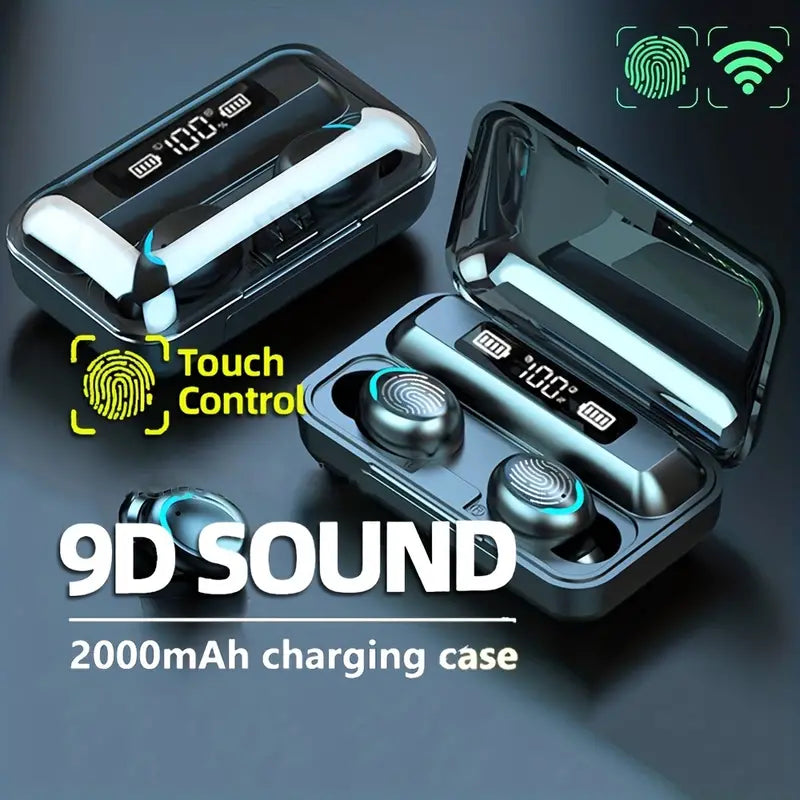 Wireless F9-5 Earphone Wireless 5.3 Built-in HD Mic With Charging Case