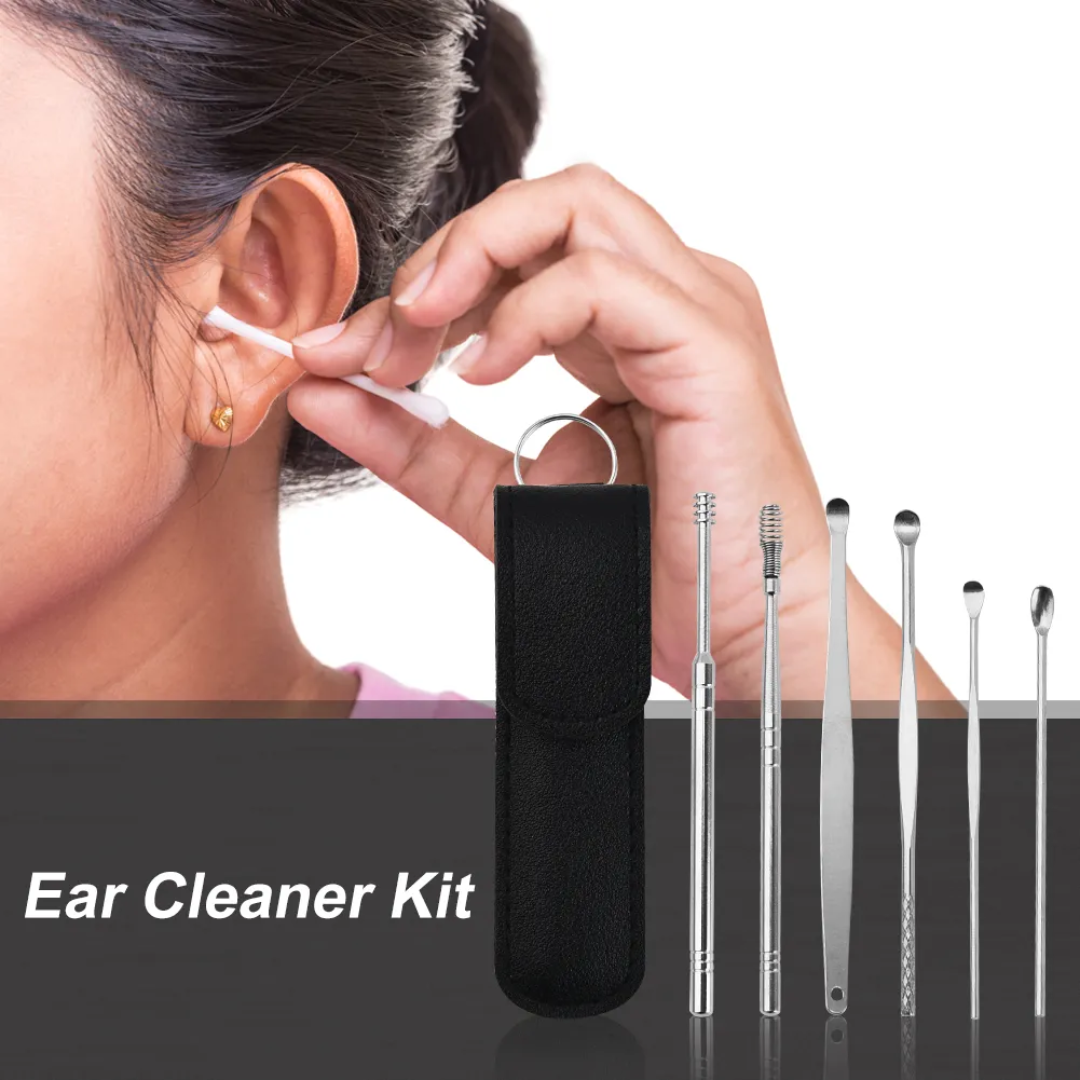 Set 6 Piece Of Stainless Steel Earwax Collector Spiral Turn Ear Pick Ear Pick To Clean The Ear Portable Ear Cleaning Tool