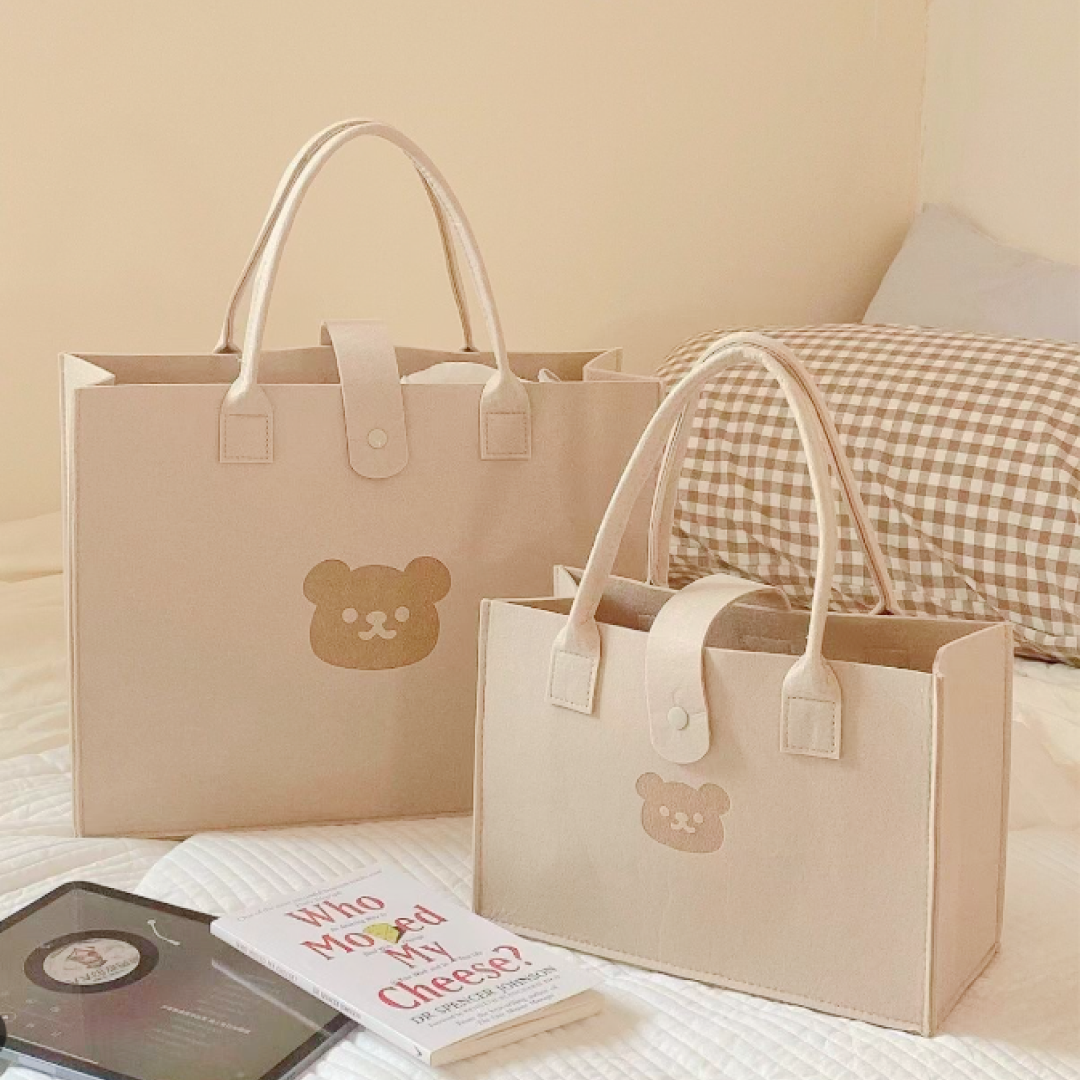 Korean Little Bear Tote Bags | Suitable for school, travel, work