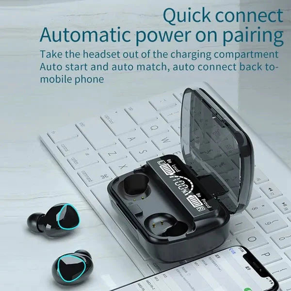 Smart Touch Bluetooth Earbuds With Power Bank