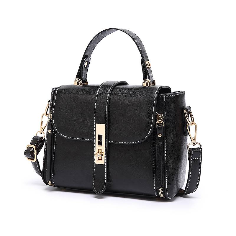Luxury women's leather bag with many compartments
