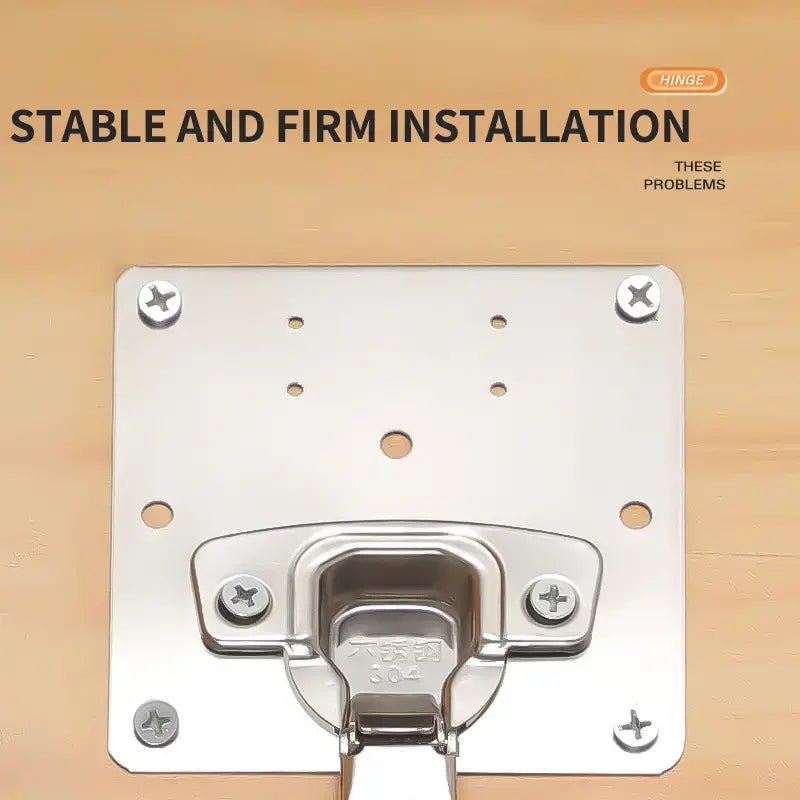 Stainless steel wooden cabinet hinge repair plate