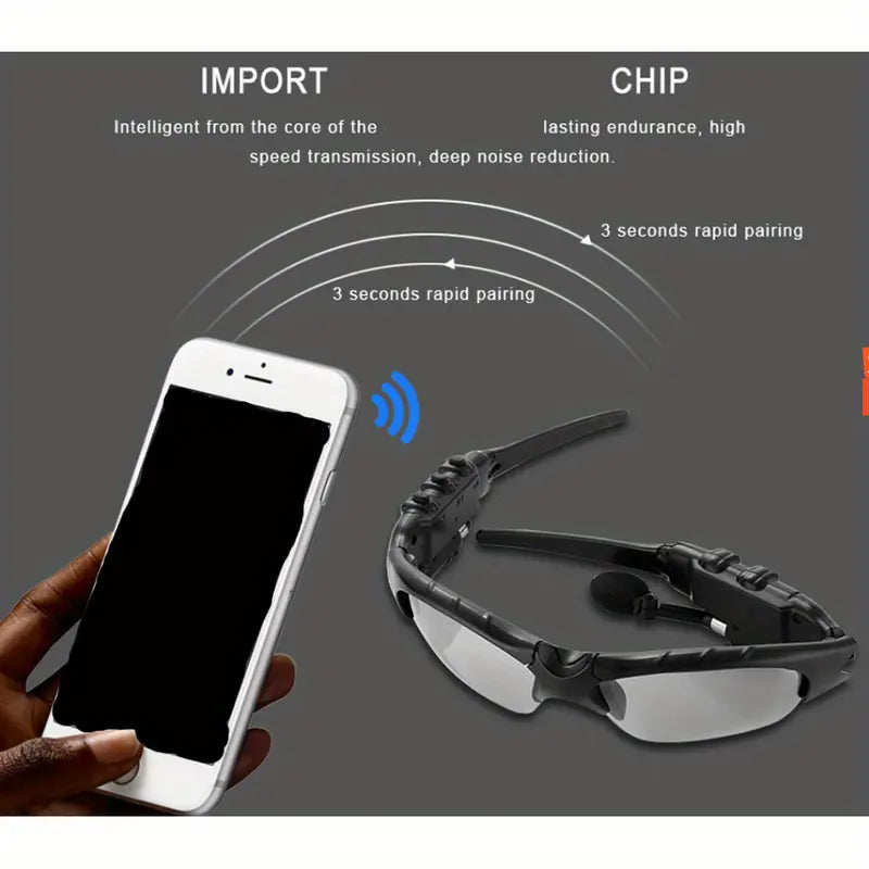 Japanese glasses with built-in bluetooth 5.0 headset l Answer the phone anywhere easy