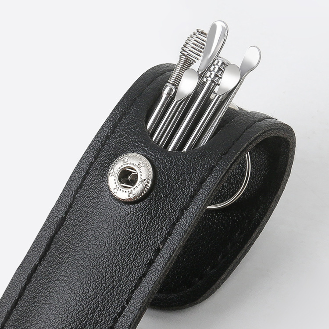 Set 6 Piece Of Stainless Steel Earwax Collector Spiral Turn Ear Pick Ear Pick To Clean The Ear Portable Ear Cleaning Tool