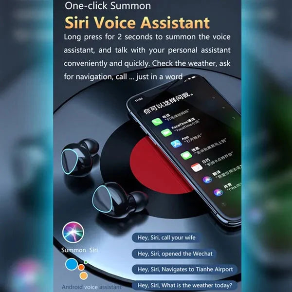 Smart Touch Bluetooth Earbuds With Power Bank