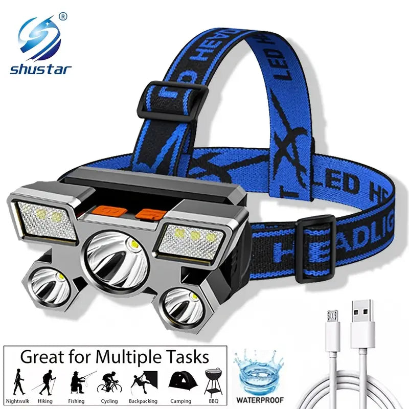 Multi-mode 5 LED headlight l Brighten Up Your Outdoor Adventures!