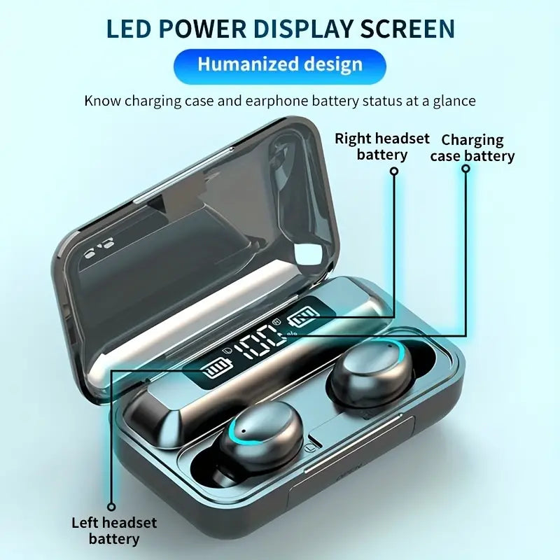 Wireless F9-5 Earphone Wireless 5.3 Built-in HD Mic With Charging Case