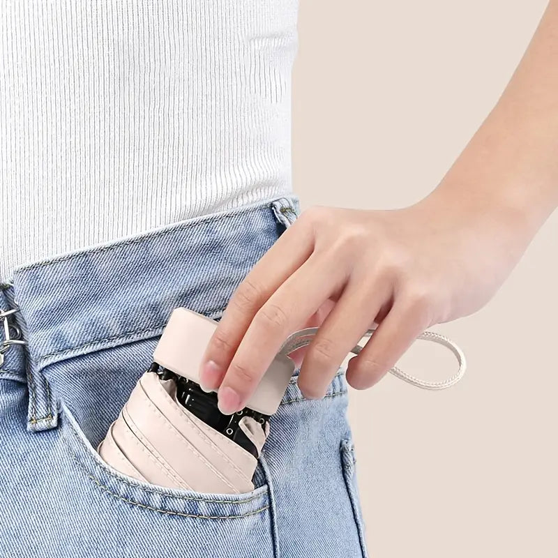 Mini Pocket Umbrella With Case, 15cm to 90cm Lightweight Portable Perfect For Travel, Outdoor Sun & Rain Fashion