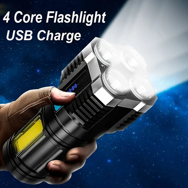 Portable 4 LED flashlight for outdoor emergency use