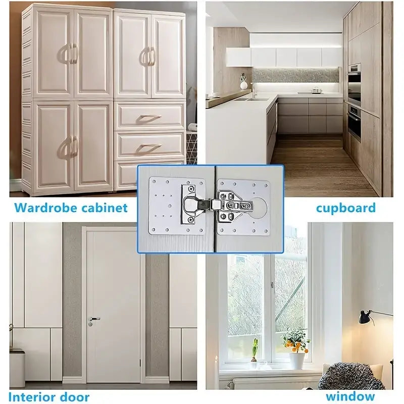 Stainless steel wooden cabinet hinge repair plate