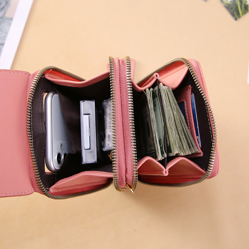 Anti-theft PU Leather Women Shoulder Mini Bag With Many Compartments