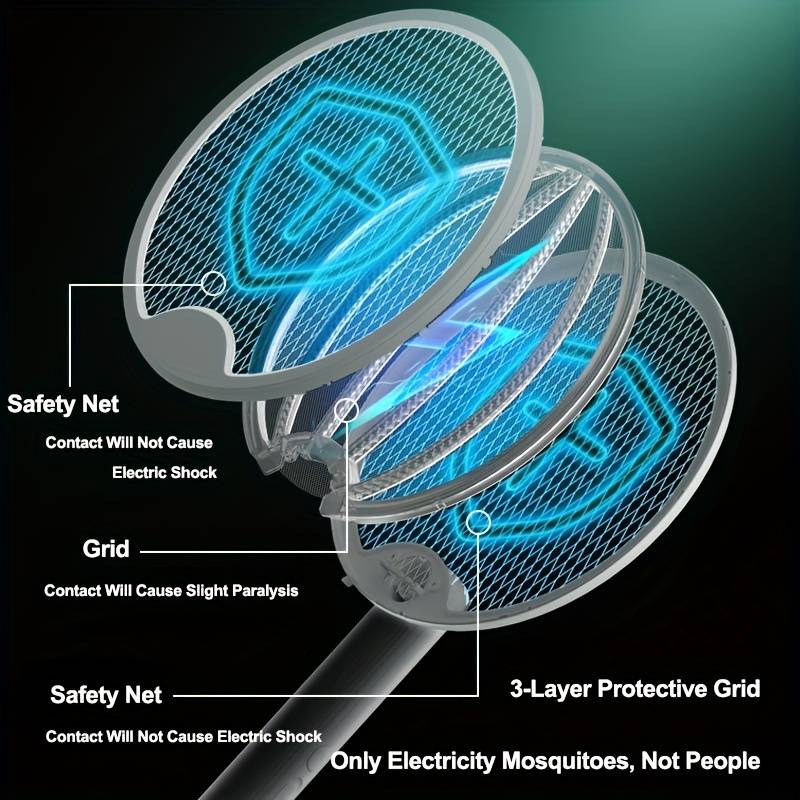Smart LED Automatic Mosquito Racket, Electric Foldable LED Mosquito Catching Design