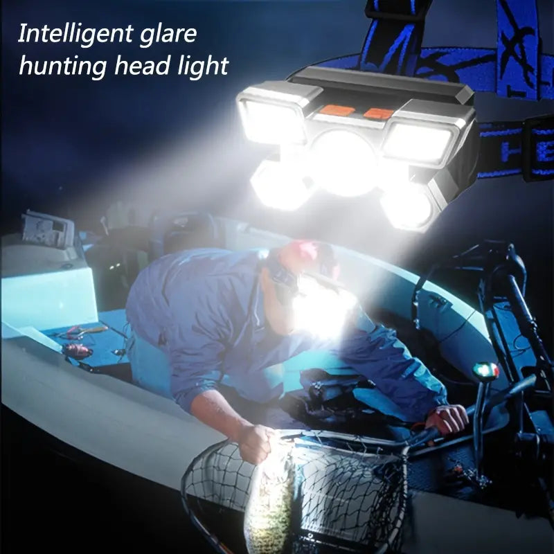 Multi-mode 5 LED headlight l Brighten Up Your Outdoor Adventures!