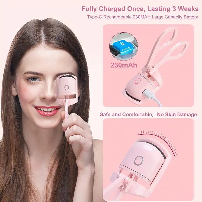 Rechargeable Electric Eyelash Curler: Quickly Create Natural, Long-Lasting Curls with 2 Temperature Modes!