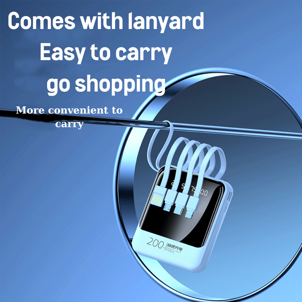 Power Bank With 4 Charging Cords Suitable For All Phones