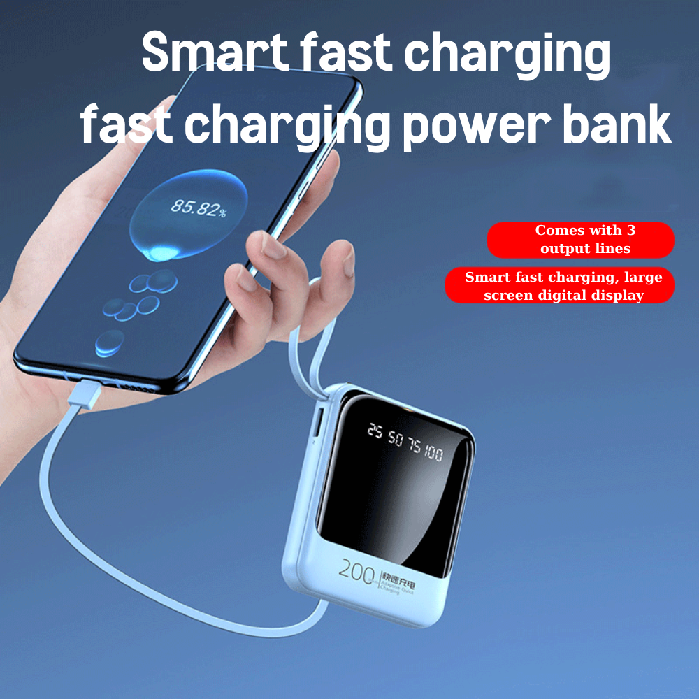 Power Bank With 4 Charging Cords Suitable For All Phones