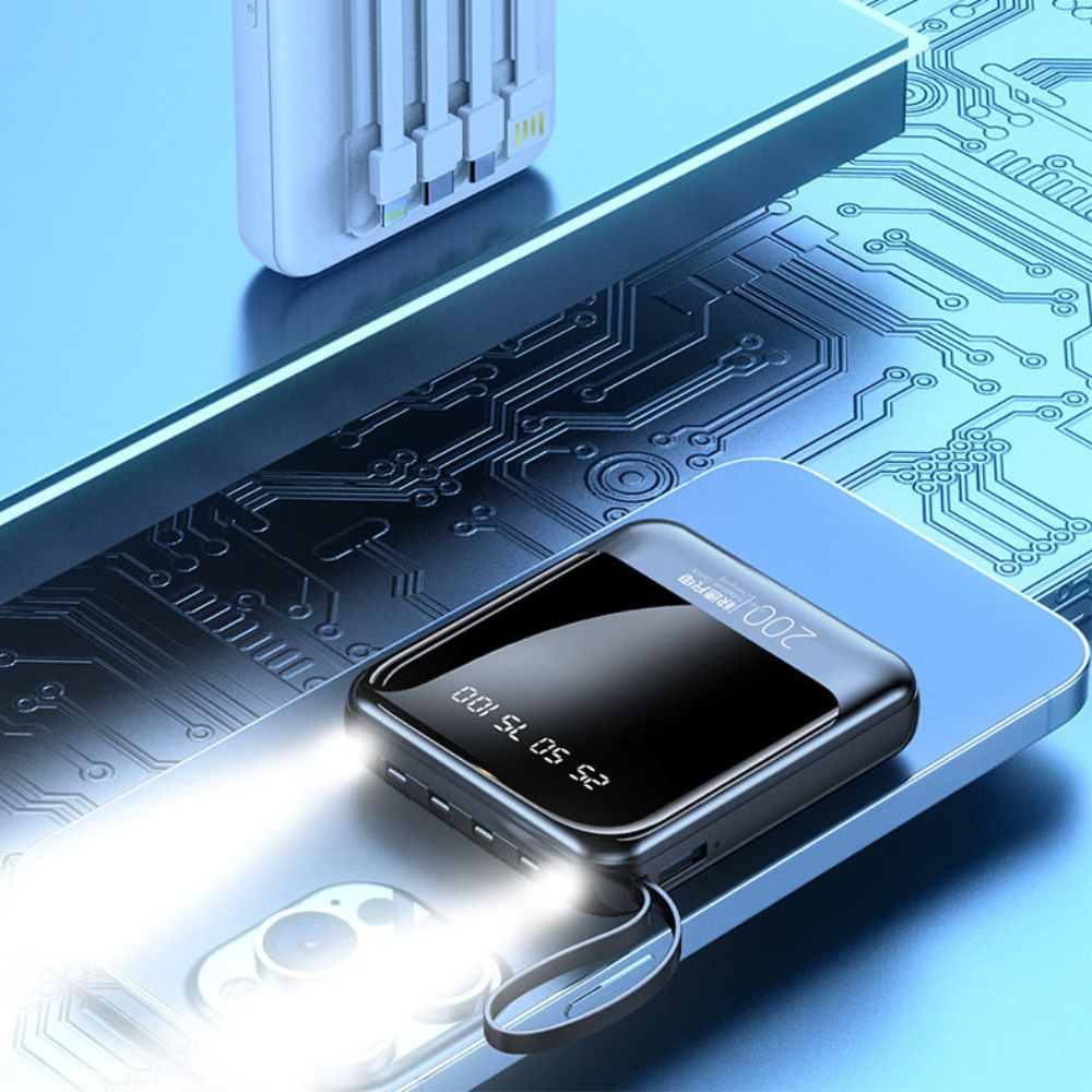Power Bank With 4 Charging Cords Suitable For All Phones