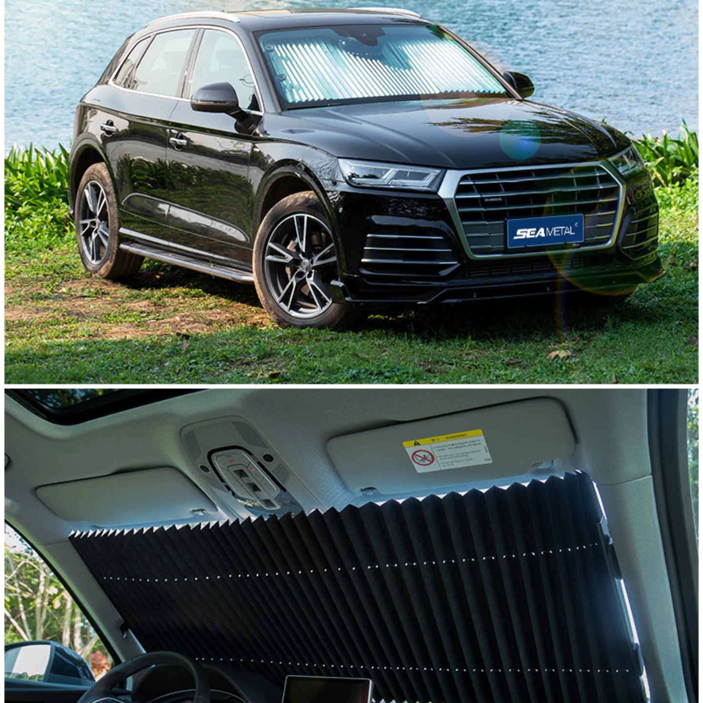 Car Windshield Retractable Sunshade For Car Window Heat Protection Insulation Curtain For Car Front Shading