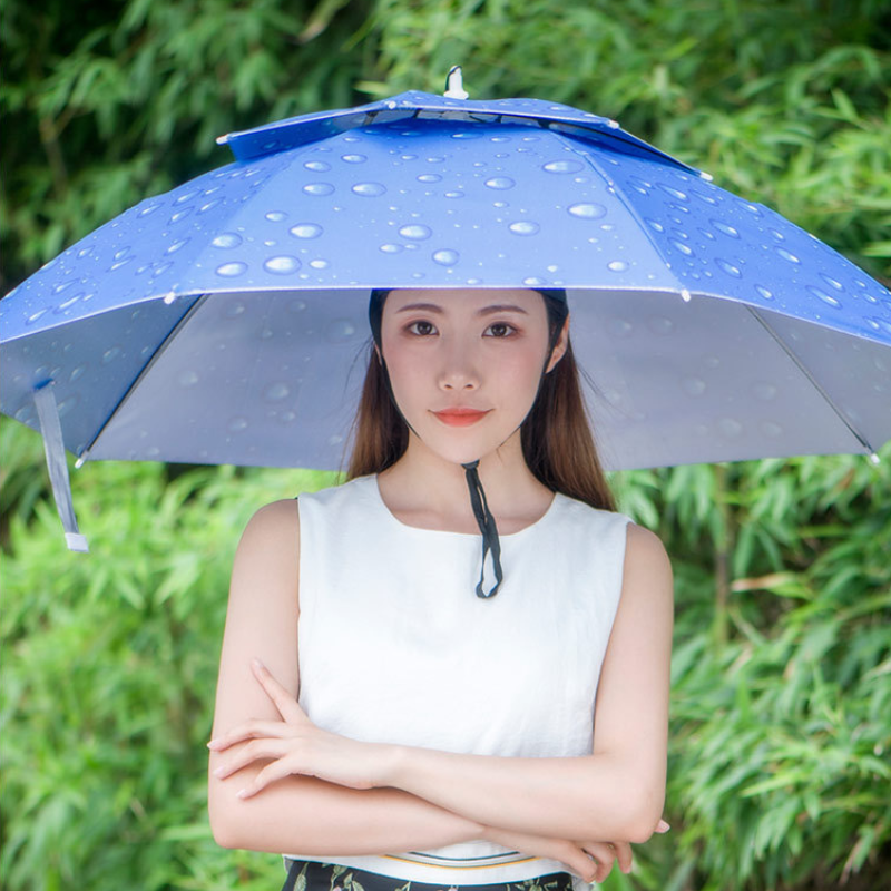 Foldable 2 Layer Umbrella Hat l It's sunny and cool, it's not wet in the rain