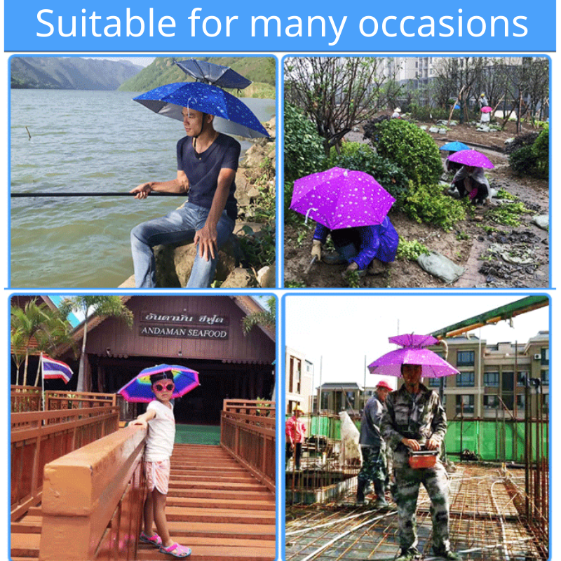 Foldable 2 Layer Umbrella Hat l It's sunny and cool, it's not wet in the rain
