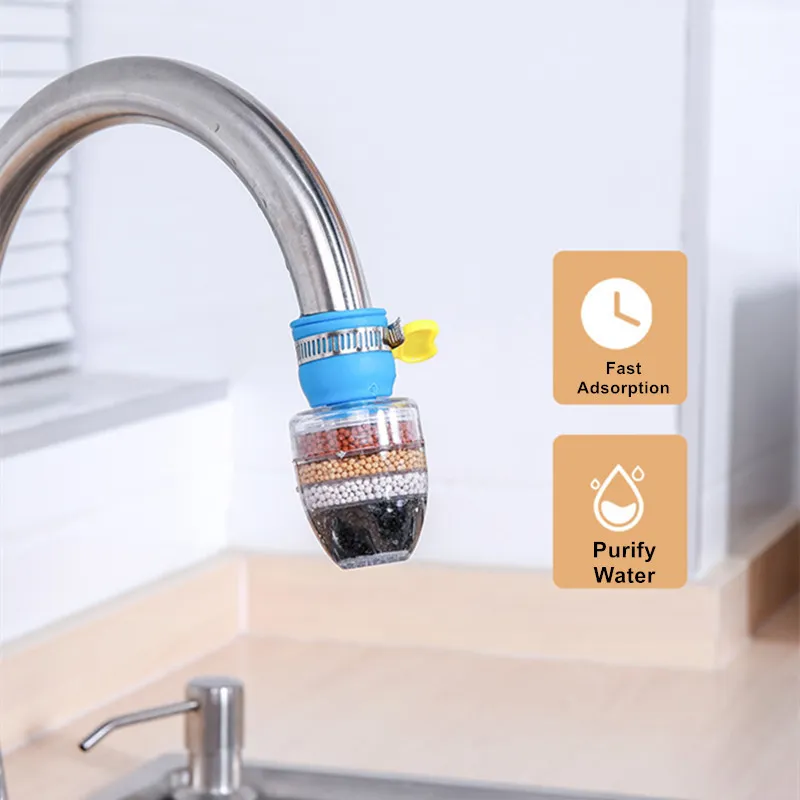 6 Layers Water Filter for Home Water Purifier Filter Activated Carbon Filtration Tap Water Mini Faucet Filter Kitchen Accessory