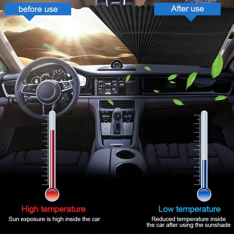 Car Windshield Retractable Sunshade For Car Window Heat Protection Insulation Curtain For Car Front Shading