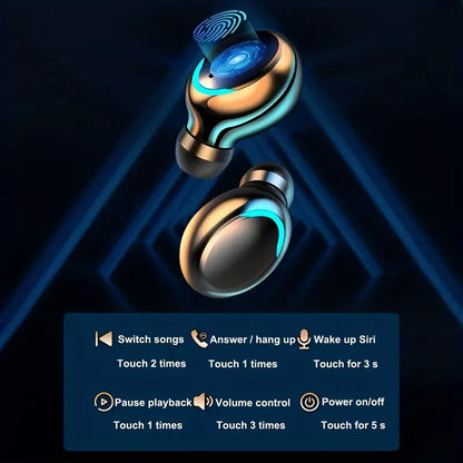 Wireless F9-5 Earphone Wireless 5.3 Built-in HD Mic With Charging Case