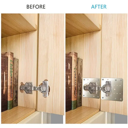 Stainless steel wooden cabinet hinge repair plate